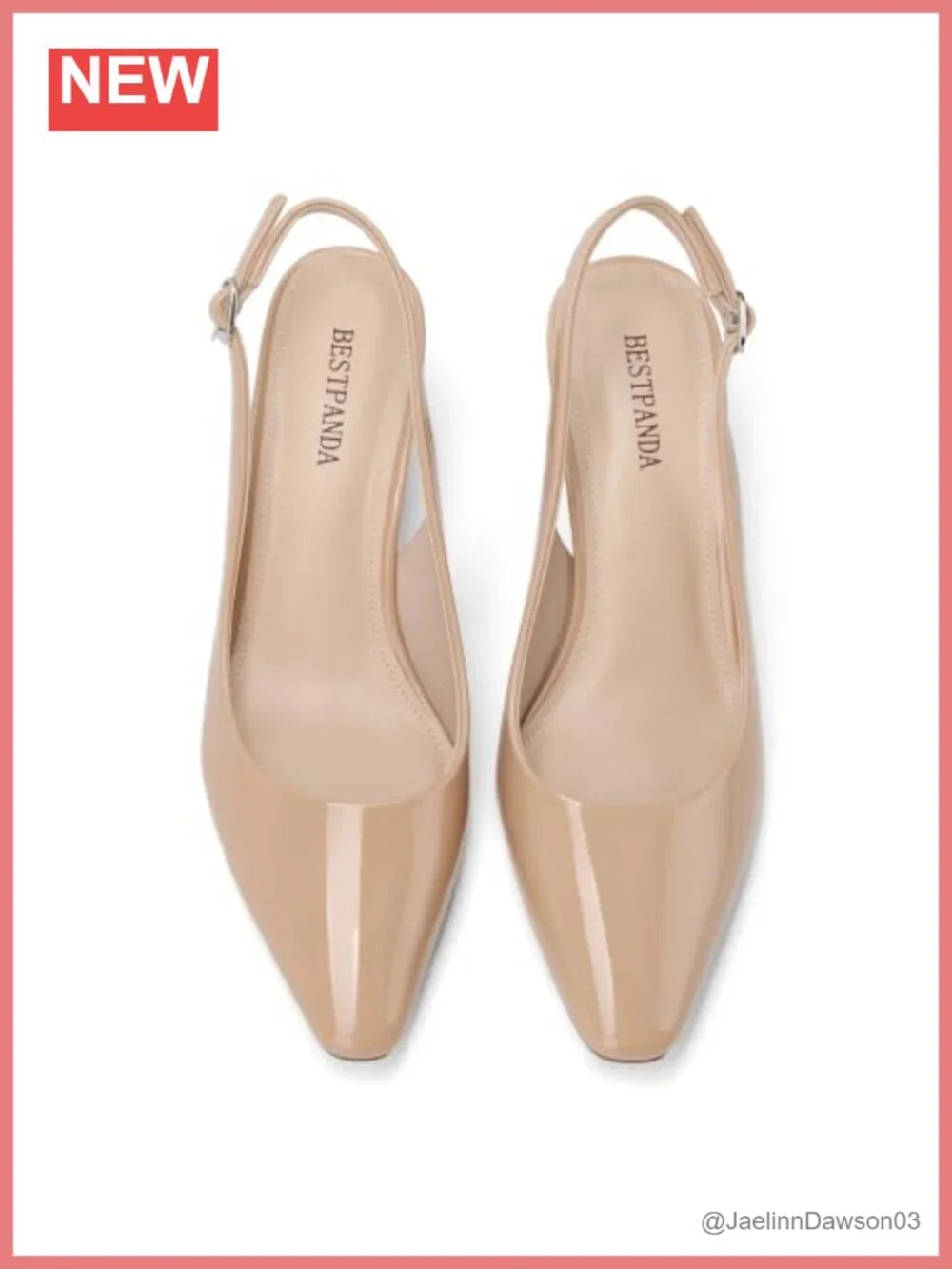 Women Slingback Block Heel Pumps Closed Toe 2.2 Inch Heels Faux Leather